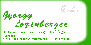 gyorgy lozinberger business card